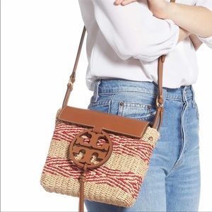 Tory Burch Miller Stripe Straw Crossbody